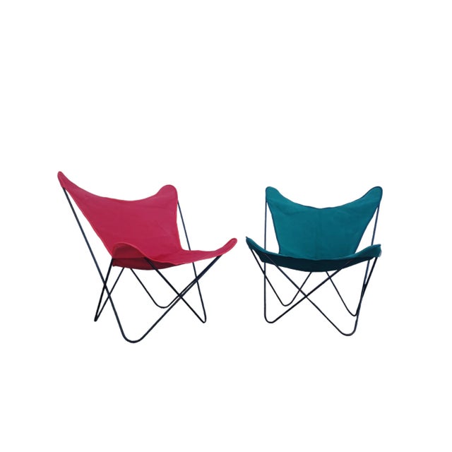 Mid 20th Century Vintage Pair of Butterfly Chairs Attributed to Bkf Hardoy for Knoll For Sale - Image 5 of 5