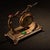 Vintage Bronze Table Clock Jeweled Bird & Dog Sculptural Desk Timepiece 4.3" For Sale In Los Angeles - Image 6 of 9