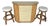 Vintage Bamboos Bar With Upholstered Bar Stools For Sale