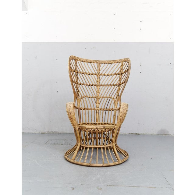 Wood Rattan Conte Biancamano Chair by Gio Ponti, 1950s For Sale - Image 7 of 12