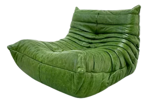 Togo Lounge Chair in Forest Green Leather attributed to Michel Ducaroy for Ligne Roset