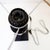 Table Lamp in Black Marble and Natural Raffia Lampshade For Sale - Image 4 of 12