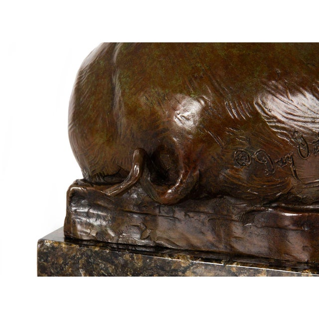 Modernist American Bronze Sculpture “Resting Pig” by Dan Ostermiller Ca. 1997 For Sale - Image 12 of 12