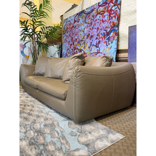 Late 20th Century Roche Bobois Contemporary Premium Leather Sofa & Loveseat Set - 2 Pieces For Sale - Image 10 of 12