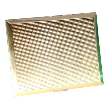 Gold Toiletry Box with Shaded Reliefs For Sale