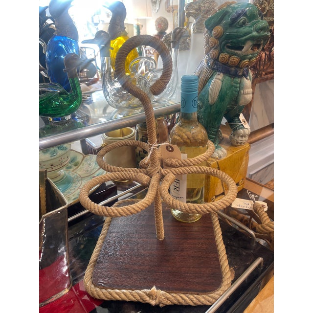 1960s Adrien Audoux & Frida Minet, 1960s Rope Bottle Holder For Sale - Image 5 of 12