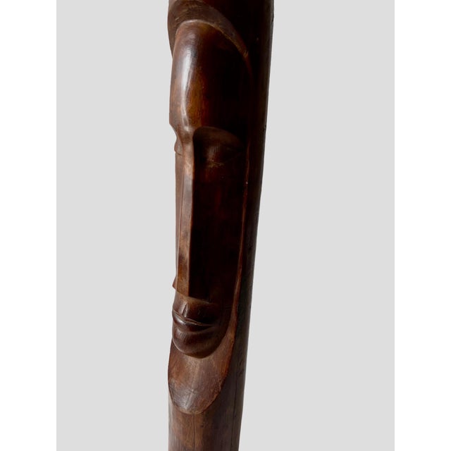 Florencio Gelabert, Cuban Master Florencio Gelabert Sculpture Large Wood Carving Bust Man Portrait For Sale - Image 11 of 18