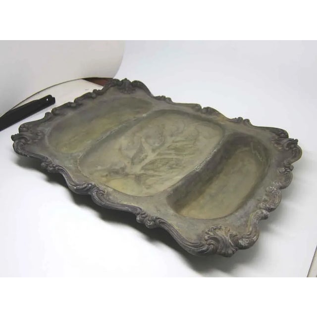 Heavy Silver Serving Platter For Sale - Image 6 of 7