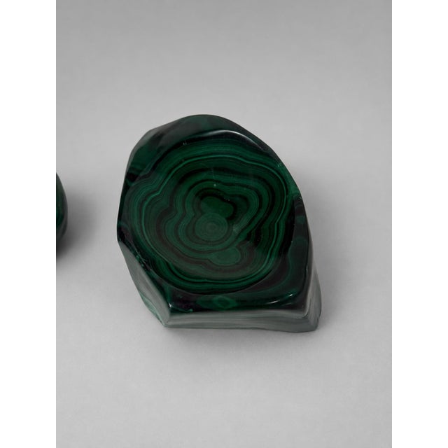 Pair of Carved and Polished Malachite Vide-Poches, or Ash Trays Circa 1960 For Sale In Providence - Image 6 of 8
