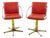 Red Faux Leather Office Chairs, Set of 2 For Sale