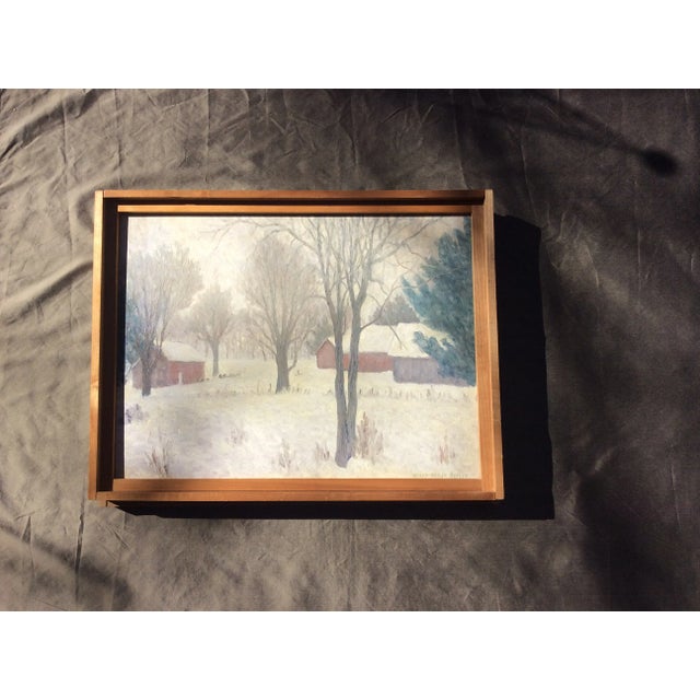 Vintage Henry Trask Reilly Vermont Winter Landscape Oil Painting - Original American Impressionist Art For Sale - Image 10 of 10