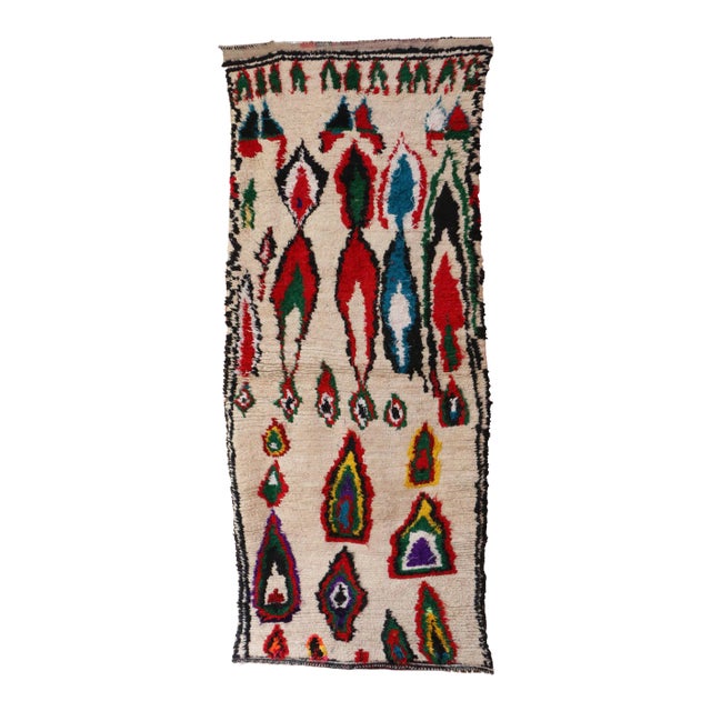 Abstract Moroccan Vintage Rug For Sale