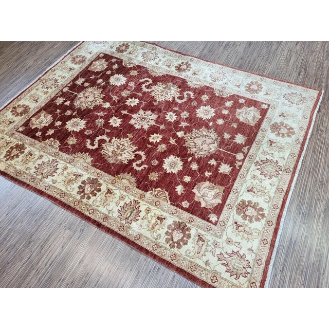 Handmade Vintage Afghan Zigler Rug 5.1' X 6.4', 1980s For Sale - Image 10 of 11