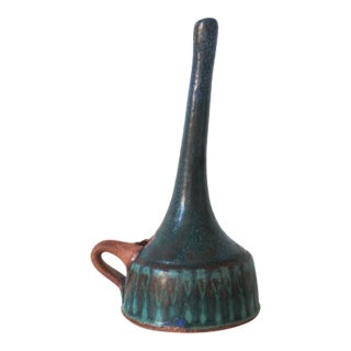 Vintage Studio Art Pottery Bud Vase W/ Handle For Sale