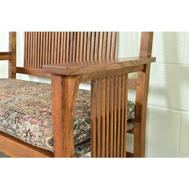 Stickley Mission Oak Arts & Crafts Spindle Bench or Settee For Sale - Image 9 of 14