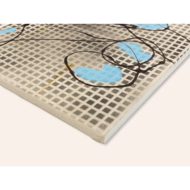 Blue Ideas, Mixed Media on Canvas For Sale - Image 8 of 9