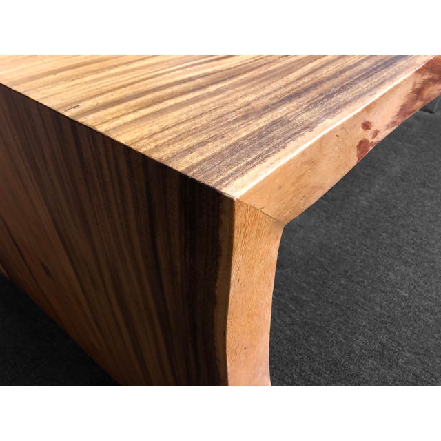 Wood Live Edge Suar Wood Dining Table With Acrylic Base For Sale - Image 7 of 9