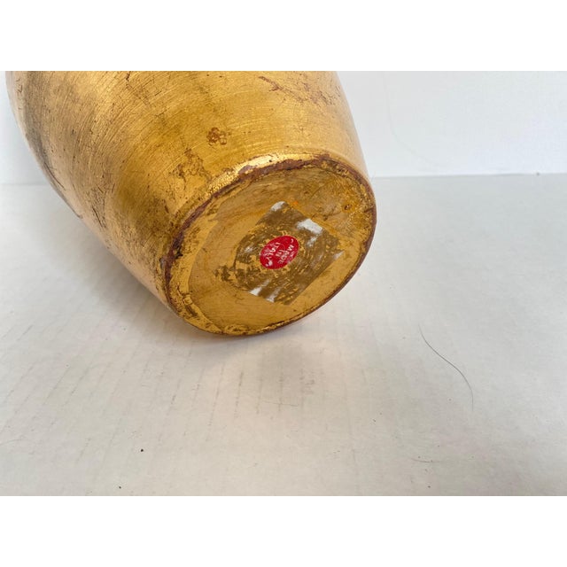 Gold Vintage Italian Gilt Gold Leafed Terracotta Florentine Vase For Sale - Image 8 of 10