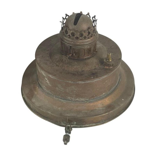 Metal Large Antique Navigation Light Working on Oil from Nippon Sento For Sale - Image 7 of 11