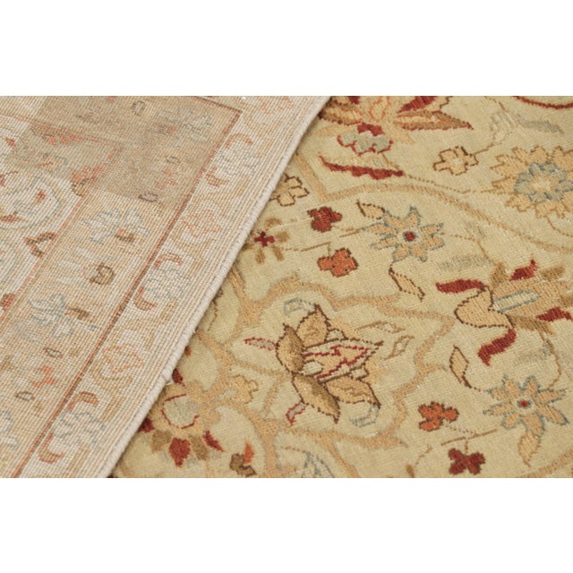 Cream Rug & Kilim’s Tabriz Style Rug in Cream and Red With Floral Patterns For Sale - Image 8 of 8