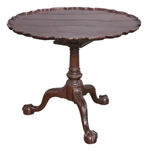 Kindel Winterthur Collection Philadelphia Carved Mahogany Tilt Top Pie Table