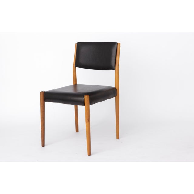 Vintage German Chairs in Beechwood with Black Faux Leather, 1960s, Set of 2 For Sale - Image 6 of 9