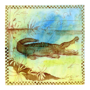Swampy Gator Print by Lia Burke Libaire