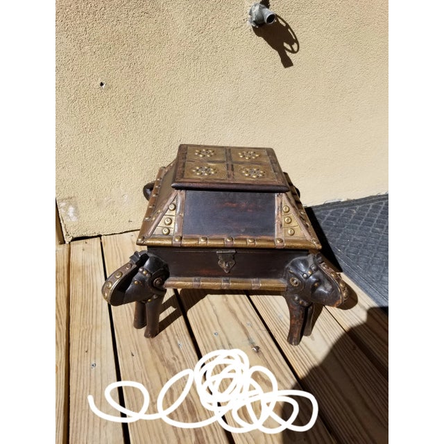Brown Elephant Themed Storage Box For Sale - Image 8 of 8