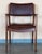Rare form, teak frame arm chairs with leather seats and backs, in style of Grete Jalk or Erik Buch . Armchairs in very...
