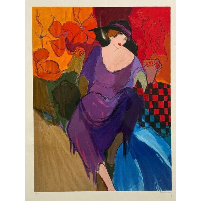 Mid-Century Modern Itzchak Isaac Tarkay, Fauvsim, "Femme Fatale" Signed and Numbered Silkscreen, 20th C. For Sale - Image 3 of 9