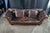 Late 20th Century Late 20th Century Baker Furniture Stately Homes Tufted Brown Leather & Walnut Chatsworth Sofa For Sale - Image 5 of 15