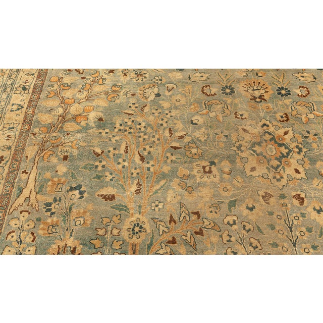 Fine Persian Khorassan Botanic Handmade Wool Carpet For Sale - Image 9 of 9