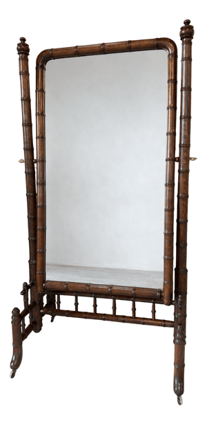 Faux Bamboo Cheval Mirror, 1900s