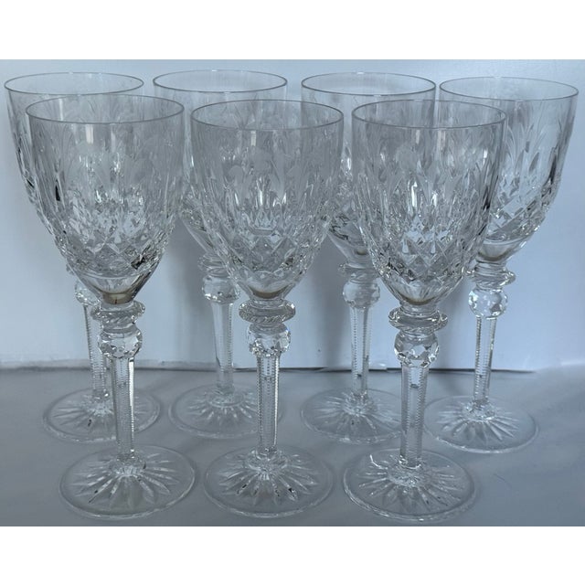 Made in Yugoslavia Rogaska Queen Wine Goblets - Set of 7 For Sale - Image 9 of 12