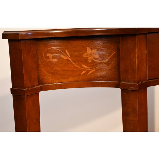 Brown 1980s Harden English Regency Style Cherry Inlaid Console Table For Sale - Image 8 of 18