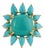 6.7ct Turquoise Sunburst Art Deco Vintage Ring in 14k Yellow Gold Size 4 For Sale