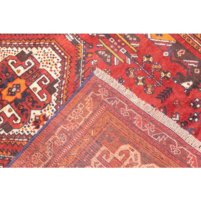 Semi-Antique Hand-Knotted Persian Qashqai Rug 5'4" X 8'9" For Sale - Image 18 of 18