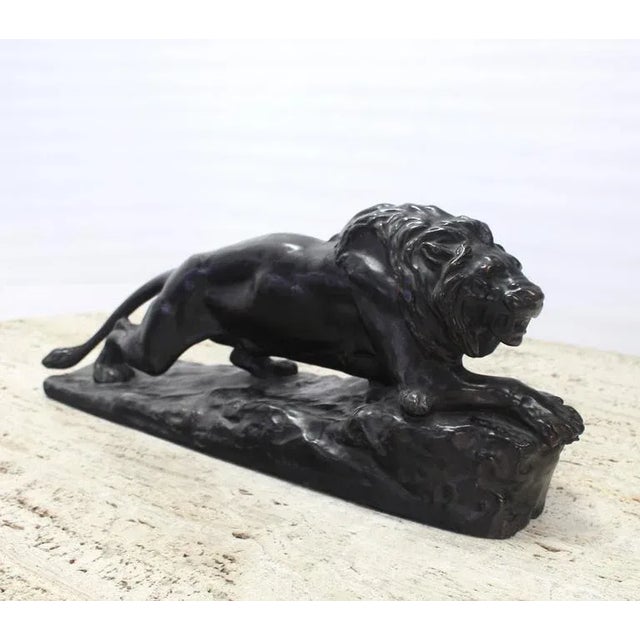 Vintage Mid Century Lion Ceramic Figurine For Sale - Image 6 of 9