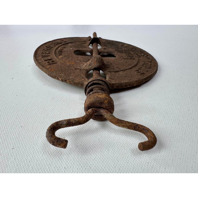 Brown Antique Griswold No. 6 Cast Iron Stove Pipe Damper Reversible Spindle For Sale - Image 8 of 9