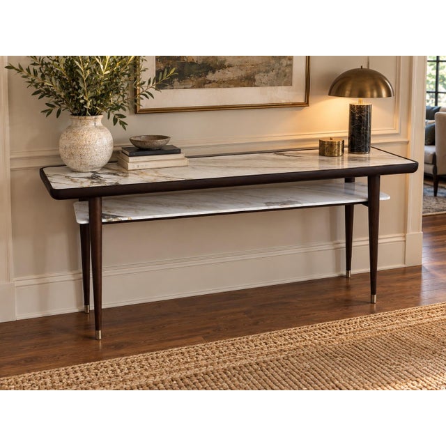 Stunning Chantal Console by Porada, an elegant example of contemporary Italian design. The console features two...