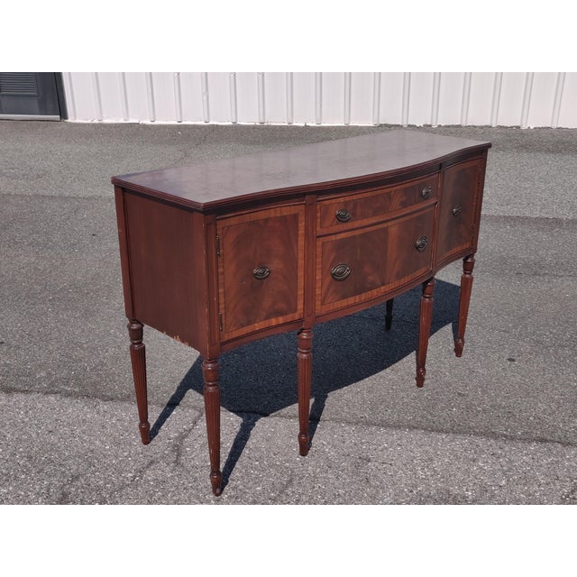 Brown Vintage Sheraton-Style Mahogany Sideboard or Buffet For Sale - Image 8 of 10