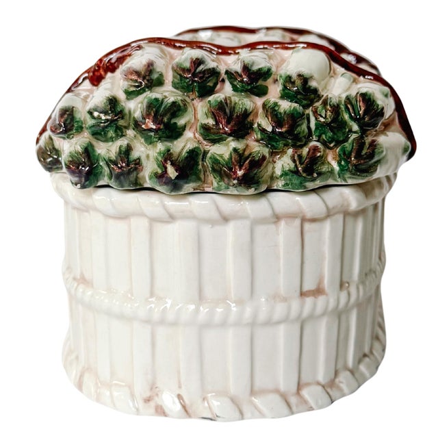 Late 20th Century Vintage Italian Majolica Asparagus Lidded Tureen For Sale - Image 5 of 9