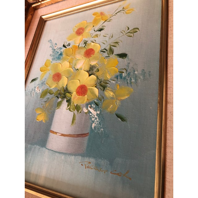 1960s Robert Cox Yellow Floral Impressionist Oil Painting, Framed For Sale - Image 4 of 10