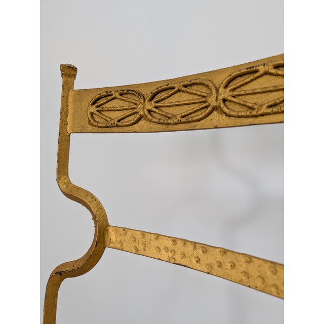 Metal Gold Wrought Iron Chairs, 1980s, Set of 4 For Sale - Image 7 of 14