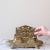 Antique brass inkwell, in good overall condition (there are spots of wear/tarnishing on the brass). A beautiful piece for...