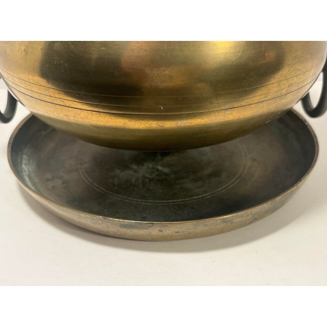 Late 19th Century 19th Century Qing Dynasty Chinese Bronze Twin Handle Censer Incense Burner 8” Diameter For Sale - Image 5 of 9