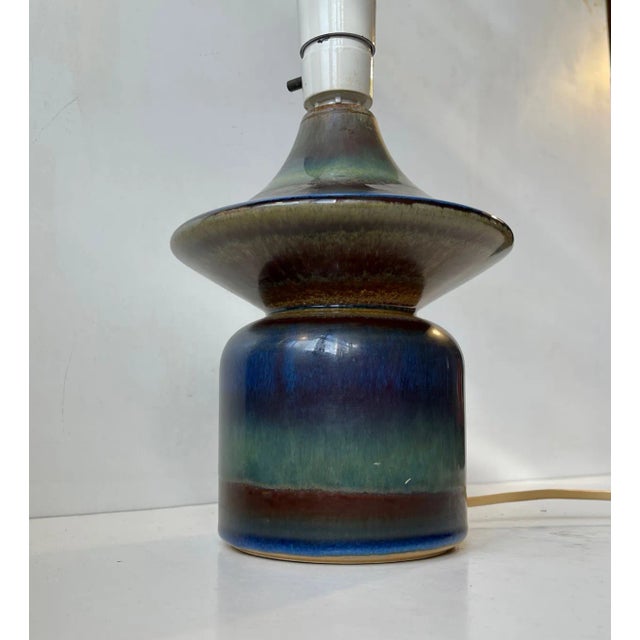Mid-Century Glazed Ceramic Diablo Table Lamp by Einar Johansen for Søholm, 1960s For Sale - Image 11 of 12