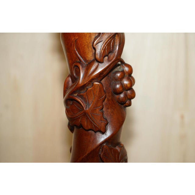 Hand Carved Fruitwood Vine Display Stands with Claw and Ball Feet, Set of 2 For Sale - Image 12 of 14