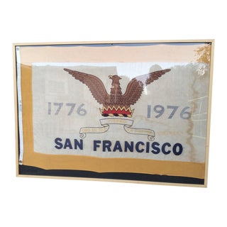Vintage San Francisco Framed Flag For Sale
