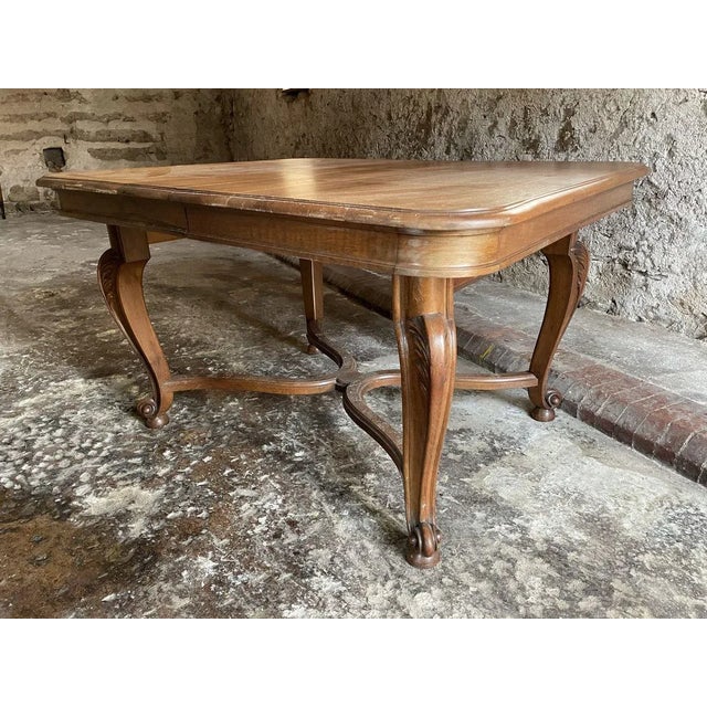 Antique Louis XV Style Extendable Walnut Dining Table, 1900s For Sale - Image 3 of 12